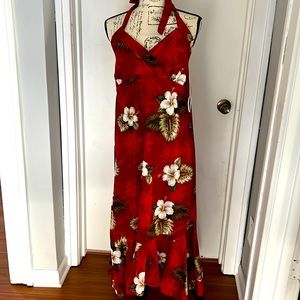 New-Vintage Pacific Legend Hawaiian Halter Dress ~ Size L